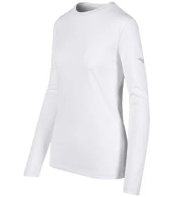 Mizuno Youth Long Sleeve Tee (Big Kid) -Swimming Equipment Shop 8653140361384 white 1a