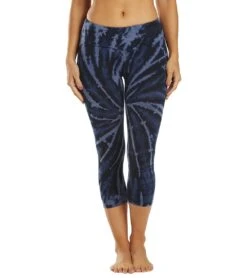 Hard Tail Flat Waisted Cotton Yoga Capris -Swimming Equipment Shop 8653511917736 electricmineralwashindigo