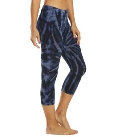 Hard Tail Flat Waisted Cotton Yoga Capris -Swimming Equipment Shop 8653511917736 electricmineralwashindigo 2a