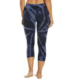 Hard Tail Flat Waisted Cotton Yoga Capris -Swimming Equipment Shop 8653511917736 electricmineralwashindigo 3a