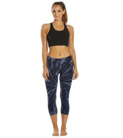 Hard Tail Flat Waisted Cotton Yoga Capris -Swimming Equipment Shop 8653511917736 electricmineralwashindigo 4a