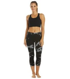 Hard Tail Flat Waisted Cotton Yoga Capris -Swimming Equipment Shop 8653511917736 icebergblackgreywhite 4a