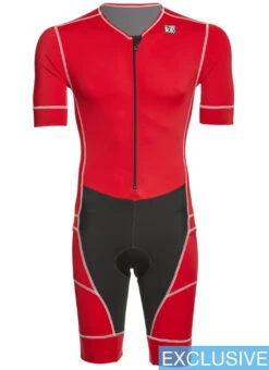DeSoto Men's Mobius Short Sleeve Custom Tri Suit (SwimOutlet Exclusive) 17 DeSoto Men's Mobius Short Sleeve Custom Tri Suit (SwimOutlet Exclusive) -Swimming Equipment Shop 8664009965736 red