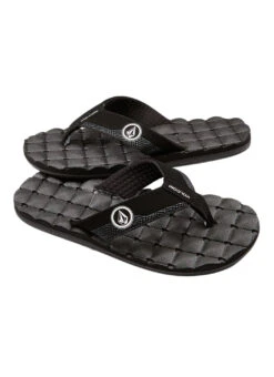 Volcom Boys' Recliner Flip Flops (Big Kid) -Swimming Equipment Shop 8667105362088 blackwhite 1a