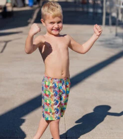 Doflin Boys' Printed Elastic Waist Swim Trunks (Toddler, Little Kid) -Swimming Equipment Shop 8667139735720 alphabetsoup 3a