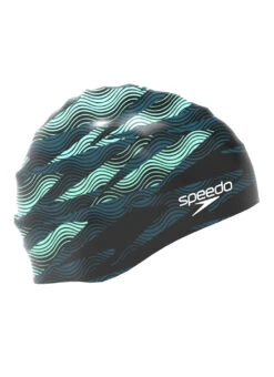 Speedo Printed Silicone Swim Cap -Swimming Equipment Shop 8667190657192 darktealsemitide 2a
