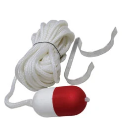 KEMP USA 30' Throw Rope With Float & Ring Buoy Holder -Swimming Equipment Shop 8668537946280 white