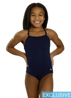 TYR Girls' Solid Durafast Elite Addy Diamondfit One Piece Swimsuit (Little Kid, Big Kid) 17 TYR Girls' Solid Durafast Elite Addy Diamondfit One Piece Swimsuit (Little Kid, Big Kid) -Swimming Equipment Shop 8671242027176 navy 1a