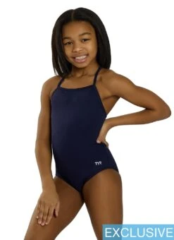 TYR Girls' Solid Durafast Elite Addy Diamondfit One Piece Swimsuit (Little Kid, Big Kid) 20 TYR Girls' Solid Durafast Elite Addy Diamondfit One Piece Swimsuit (Little Kid, Big Kid) -Swimming Equipment Shop 8671242027176 navy 4a