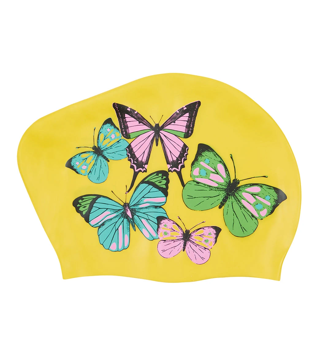 Sporti Flutter Garden Long Hair Bun Silicone Swim Cap 6 Sporti Flutter Garden Long Hair Bun Silicone Swim Cap - Image 4