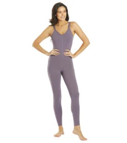 Everyday Yoga Strappy Back Long Leotard 28" 31 Everyday Yoga Strappy Back Long Leotard 28" -Swimming Equipment Shop 8675154395304 purpletaupe 4a