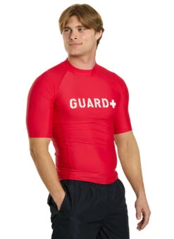 Sporti Guard Men's S/S Sport Fit Rash Guard -Swimming Equipment Shop 8677928796328 red 2a