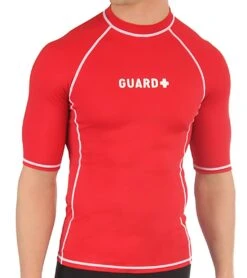 Sporti Guard Men's S/S Sport Fit Rash Guard -Swimming Equipment Shop 8677928796328 redred 1a