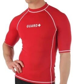 Sporti Guard Men's S/S Sport Fit Rash Guard -Swimming Equipment Shop 8677928796328 redred 2a