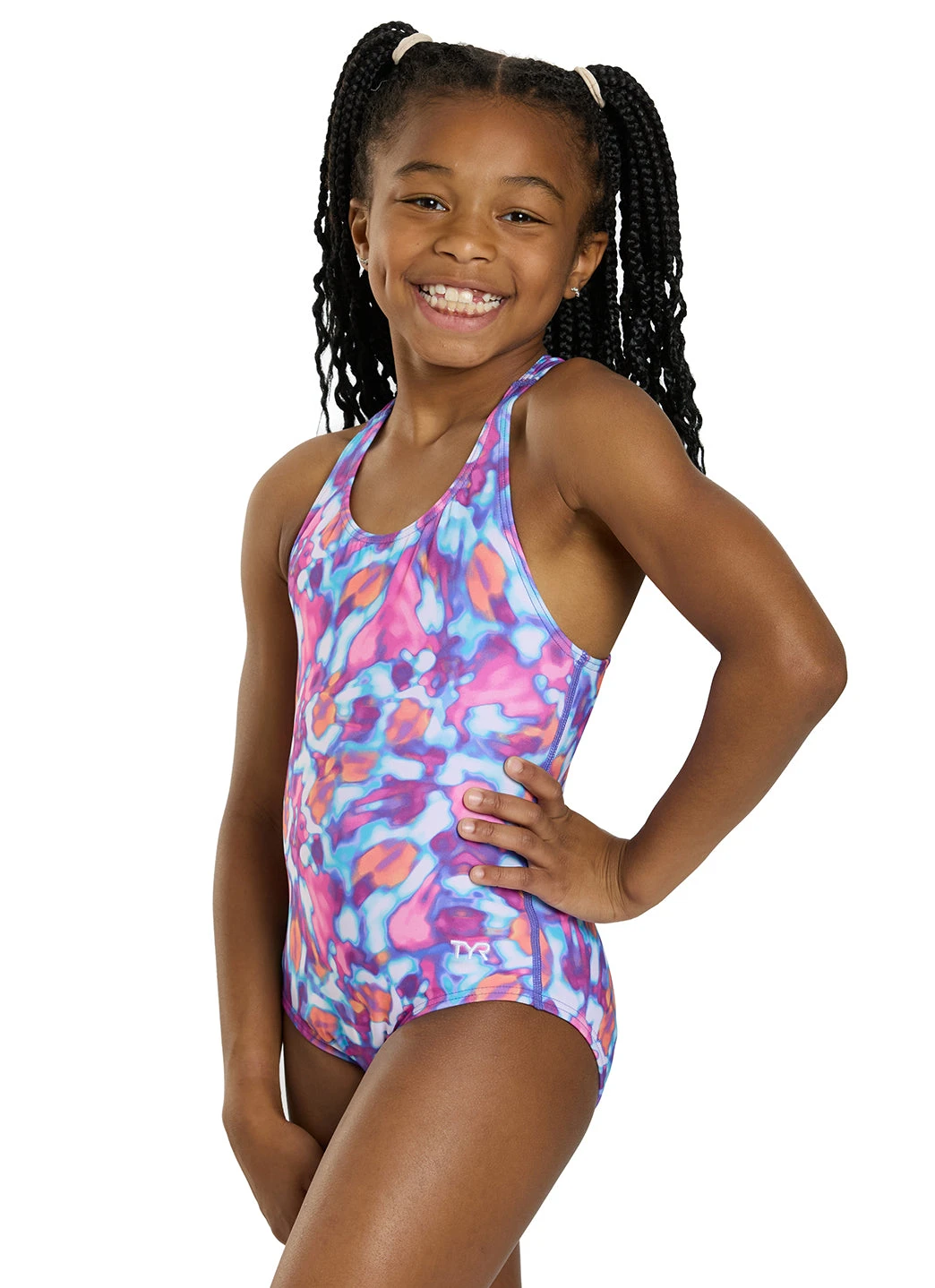 TYR Girls' Print Ella Maxfit Durafast Elite One Piece Swimsuit (Little Kid, Big Kid) 4 TYR Girls' Print Ella Maxfit Durafast Elite One Piece Swimsuit (Little Kid, Big Kid) - Image 2