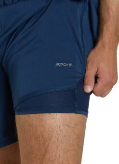 Sporti Men's Stretch Short With Compression Liner -Swimming Equipment Shop 8680745959592 navy 5a