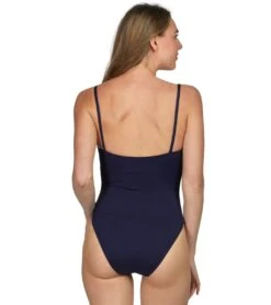 Anne Cole Live In Color Vintage Lingerie One Piece Swimsuit -Swimming Equipment Shop 8682440032424 navy 3a