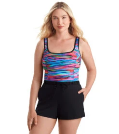 Shape Solver SPORT Women's Tidal Wave Binded Scoopneck Runaround One Piece Swimsuit 12 Shape Solver SPORT Women's Tidal Wave Binded Scoopneck Runaround One Piece Swimsuit -Swimming Equipment Shop 8705767375016 multi 4a