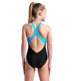 Arena Girls' Print Openings V Back One Piece Swimsuit (Little Kid, Big Kid) 25 Arena Girls' Print Openings V Back One Piece Swimsuit (Little Kid, Big Kid) -Swimming Equipment Shop 8713315975336 blackturquoise 2a