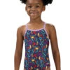 Dolfin Girls' Little Fish Print One Piece Swimsuit (Toddler, Little Kid)