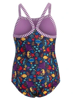Dolfin Girls' Little Fish Print One Piece Swimsuit (Toddler, Little Kid) -Swimming Equipment Shop 8713444982952 littlefish 5a