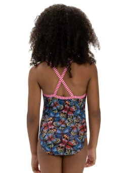 Dolfin Uglies Girls' Flutter By Print One Piece Swimsuit (Big Kid) -Swimming Equipment Shop 8713445048488 flutterby 3a