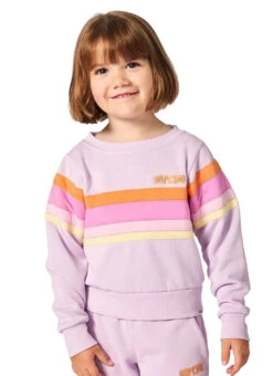 Rip Curl Girls' Surf Revival Crew Neck Sweatshirt (Toddler, Little Kid) -Swimming Equipment Shop 8721725259944 lightpurple 3a