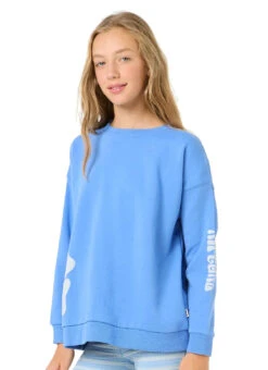 Rip Curl Girls' Bliss Crew Neck Sweatshirt (Big Kid) -Swimming Equipment Shop 8721725554856 blue 4a