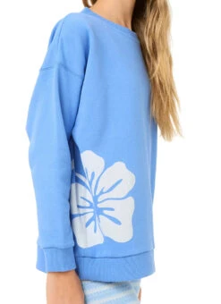 Rip Curl Girls' Bliss Crew Neck Sweatshirt (Big Kid) -Swimming Equipment Shop 8721725554856 blue 6a