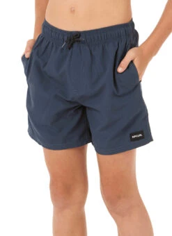Rip Curl Boys' Offset Volley Shorts (Big Kid) 18 Rip Curl Boys' Offset Volley Shorts (Big Kid) -Swimming Equipment Shop 8721732796584 navy 2a