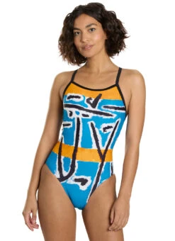 Sporti Senecio Splash Thin Strap One Piece Swimsuit (22-44) 13 Sporti Senecio Splash Thin Strap One Piece Swimsuit (22-44) -Swimming Equipment Shop 8751031877800 seneciosplash 1a