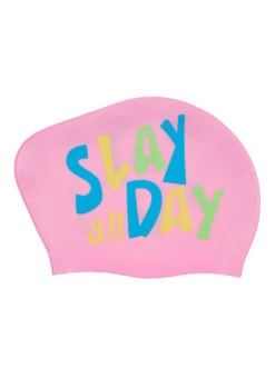 Sporti Slay All Day Long Hair Bun Silicone Swim Cap -Swimming Equipment Shop 8768251363496 slayallday 2a