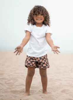 Seaesta Surf Boys' Print Scallop Retro Flare Board Short (Toddler, Little Kid, Big Kid) -Swimming Equipment Shop 8772683137192 orange 6a