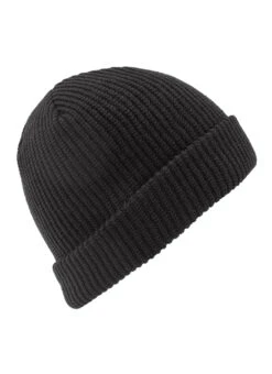 Volcom Stone Rib Knit Beanie -Swimming Equipment Shop 8819787432104 black 2a