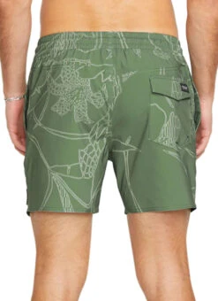 Volcom Men's Lido Print 16" Swim Trunks -Swimming Equipment Shop 8819806961832 lightolive 3a
