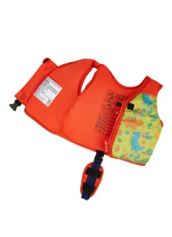 Konfidence Go Swim By Konfidence Fixed Buoyancy Swim Vest (Toddler, Little Kid) -Swimming Equipment Shop 8836425416872 daringdinosgreenorange 4a