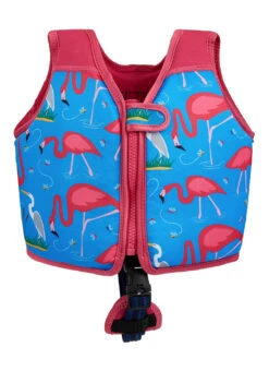Konfidence Go Swim By Konfidence Fixed Buoyancy Swim Vest (Toddler, Little Kid) -Swimming Equipment Shop 8836425416872 fabflamingoscyanpink 1a
