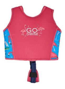 Konfidence Go Swim By Konfidence Fixed Buoyancy Swim Vest (Toddler, Little Kid) -Swimming Equipment Shop 8836425416872 fabflamingoscyanpink 3a