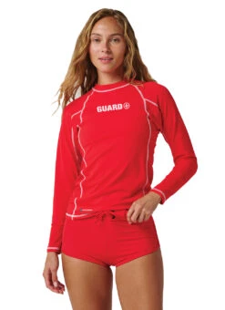 Watermen Unisex Classic Guard Long Sleeve Rash Guard 25 Watermen Unisex Classic Guard Long Sleeve Rash Guard -Swimming Equipment Shop 8852115161256 red 3a