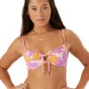 Roxy Women's Bell Botttom Blooms Ruched Underwire Biniki Top -Swimming Equipment Shop 8885190131880 2t