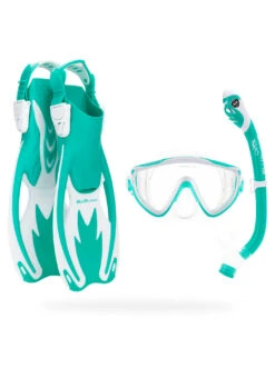 Cressi Tinetto Rocks Snorkle Dry Set -Swimming Equipment Shop 8901294588072 green